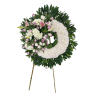 Corona Fúnebre Blanca Con Lirios